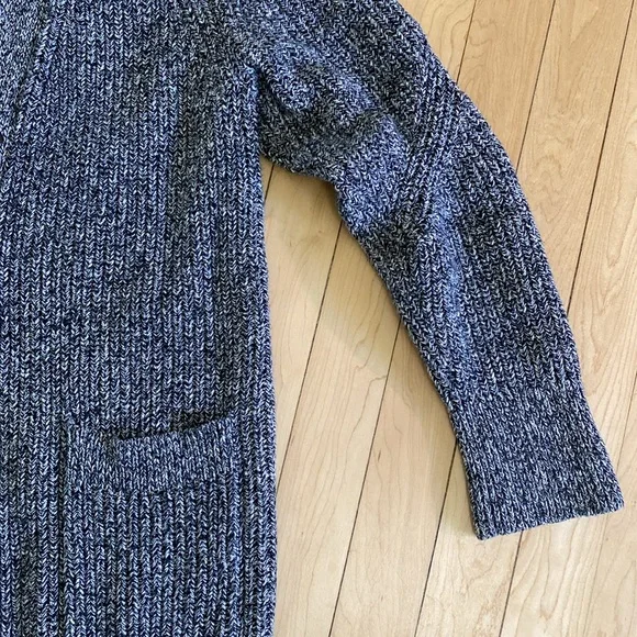 Gap Medium Weight Oversized Gray Black and White Cotton Sweater Coat sz Small - Picture 3 of 4